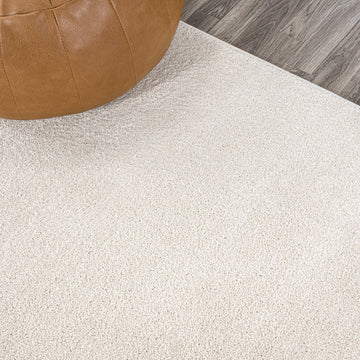 Haze Solid Low-pile Area Rug Cream